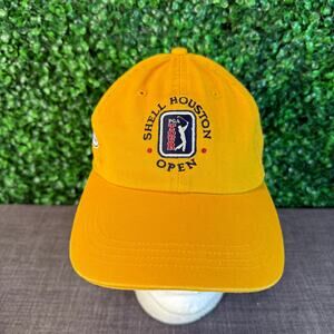 Shell Houston Open Redstone Adjustable Cap Hat One Size BRICK on Rear